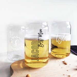 ‘[Personalised Name: Plain] Beer Can Glass