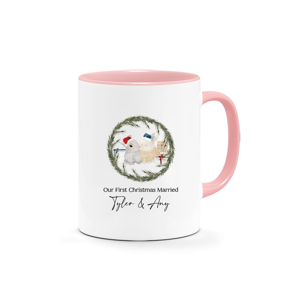 [Custom NAME, SUBTEXT] Christmas Printed Mug - Jolly Bunny