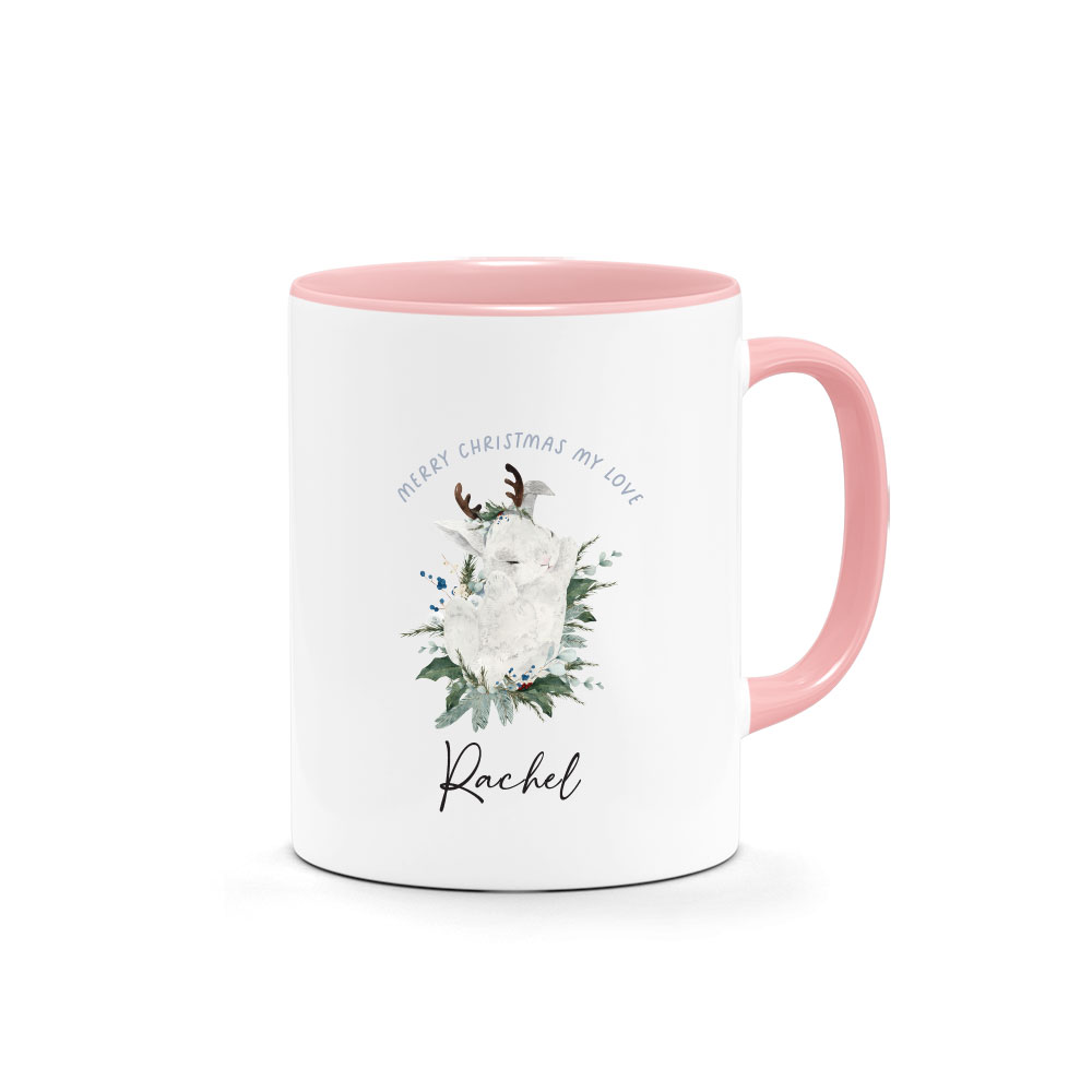 [Custom NAME, SUBTEXT] Christmas Printed Mug - Jolly Bunny
