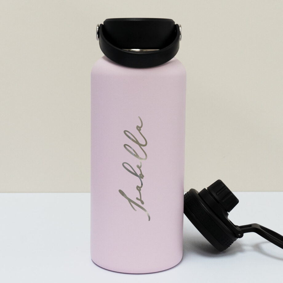 Powder Coat Stainless steel Insulated Bottle 32oz Huge - Baby Pink