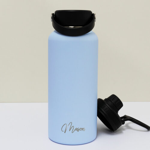 Powder Coat Stainless steel Insulated Bottle 32oz Huge - Baby Blue