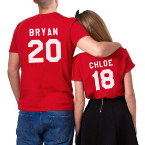 Couples T shirts – [Custom Name/ Title] Since [Custom Year] Sports Attire Font Back Side Print Design