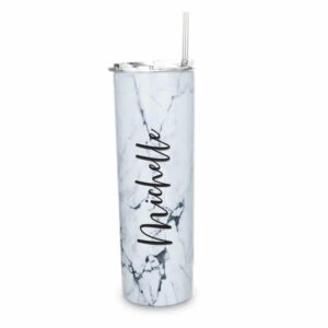 [Personalised/ Plain] Insulated Stainless Steel Tumbler – Grey Marble