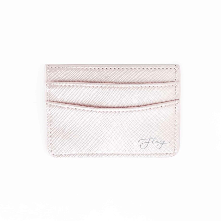 Custom Name Saffiano Leather Cardholder - Pink