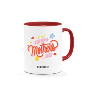 CUSTOM NAME Mother’s Day Printed Mug – Rainbow Heart MAMA Design