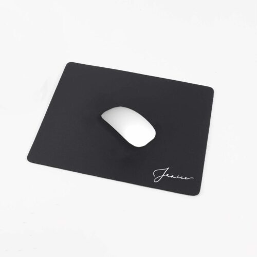 [Personalised Name] Custom Name Premium PU Leather Mousepads - Black