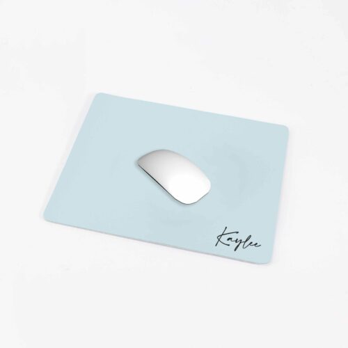 [Personalised Name] Custom Name Premium PU Leather Mousepads - Light Blue