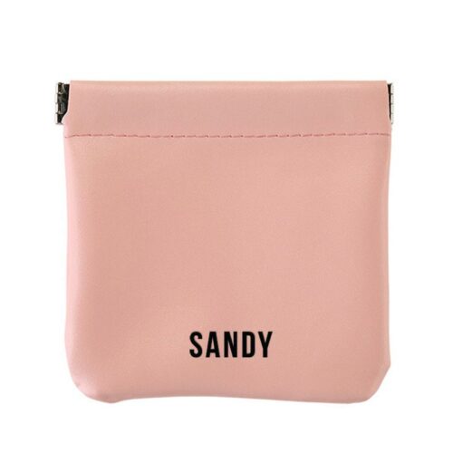 [Personalised Name] Custom Name Premium PU Leathers Coin Pouch - Light Pink