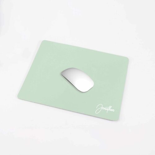 [Personalised Name] Custom Name Premium PU Leather Mousepads - Mint Green