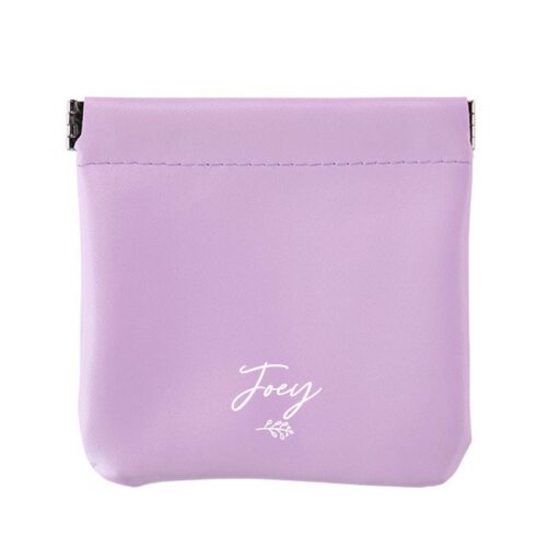 [Personalised Name] Custom Name Premium PU Leathers Coin Pouch - Purple