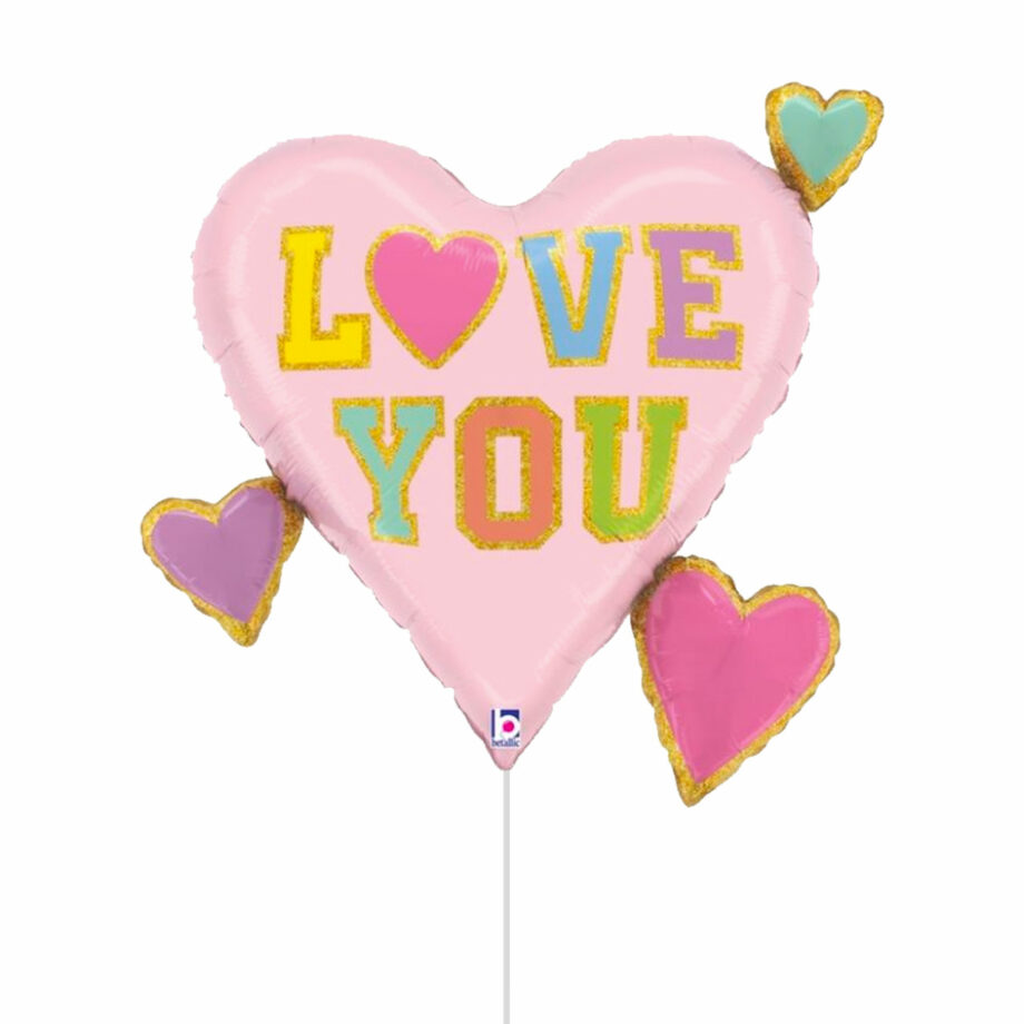 Love Patch Multi Hearts Foil Balloon