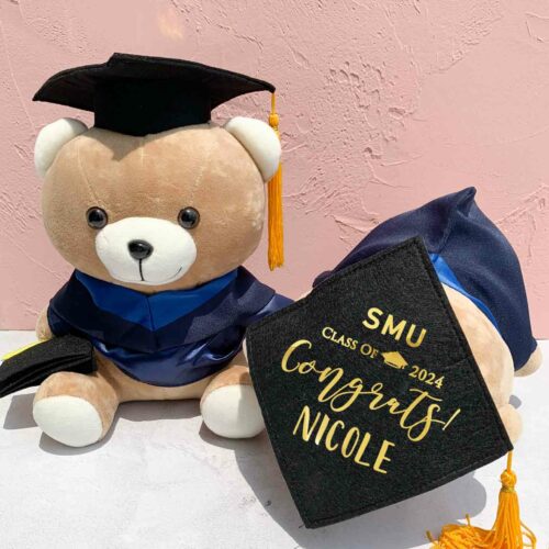 Personalized Graduation Bear 30cm (Blue Hood)