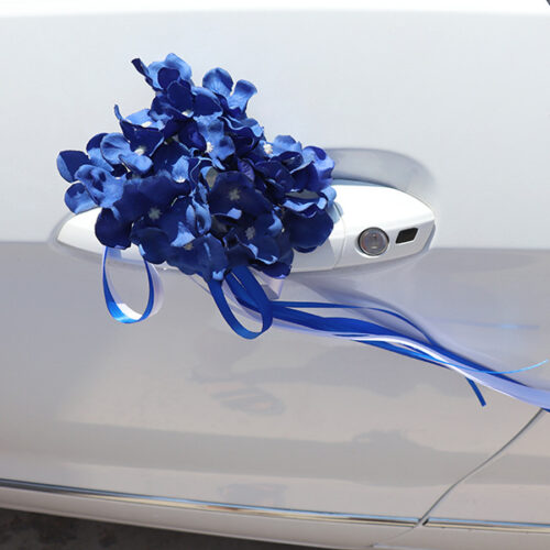 Wedding Car Ribbon, Blue Hydrangea