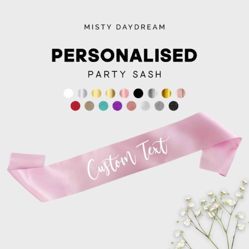 Personalised Party Sashes with name - Pink Sash