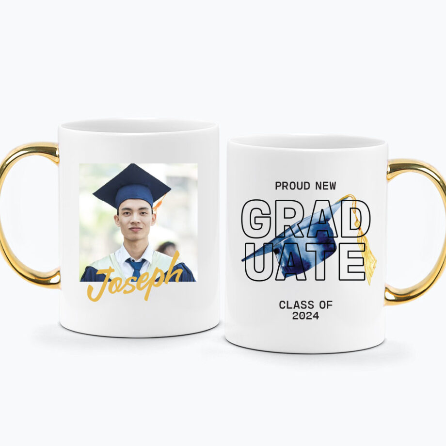 CUSTOM NAME YEAR Graduation Printed Mug - Photo Frame Proud New GRADUATE Design