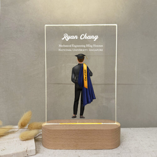 Graduation Plaque LED Stand Male graduate personalised gift
