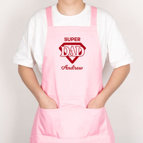 Custom Name Father's Day Personalised Apron Super Dad Design