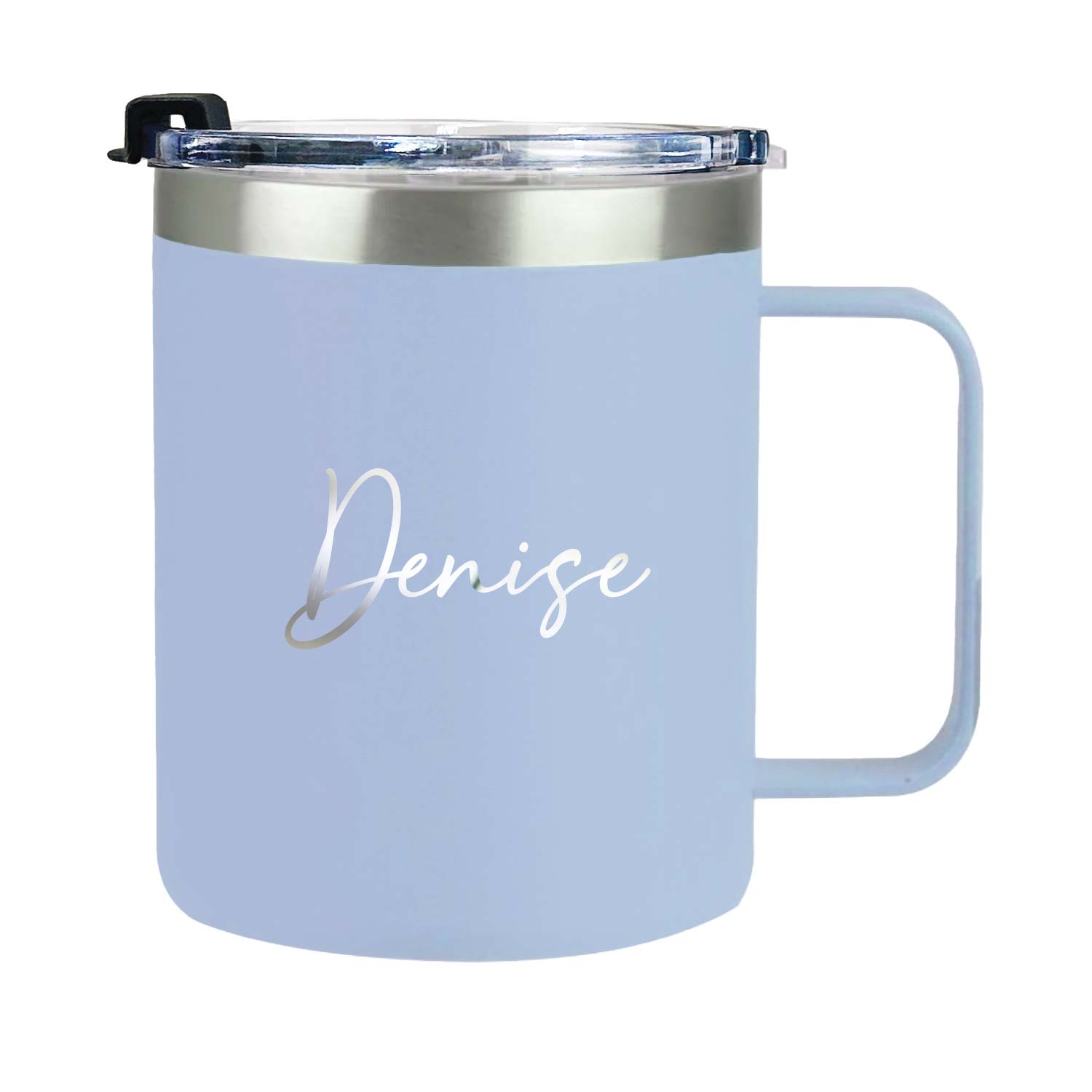 [Custom Name Engraved] Stainless Steel Mug Baby Blue