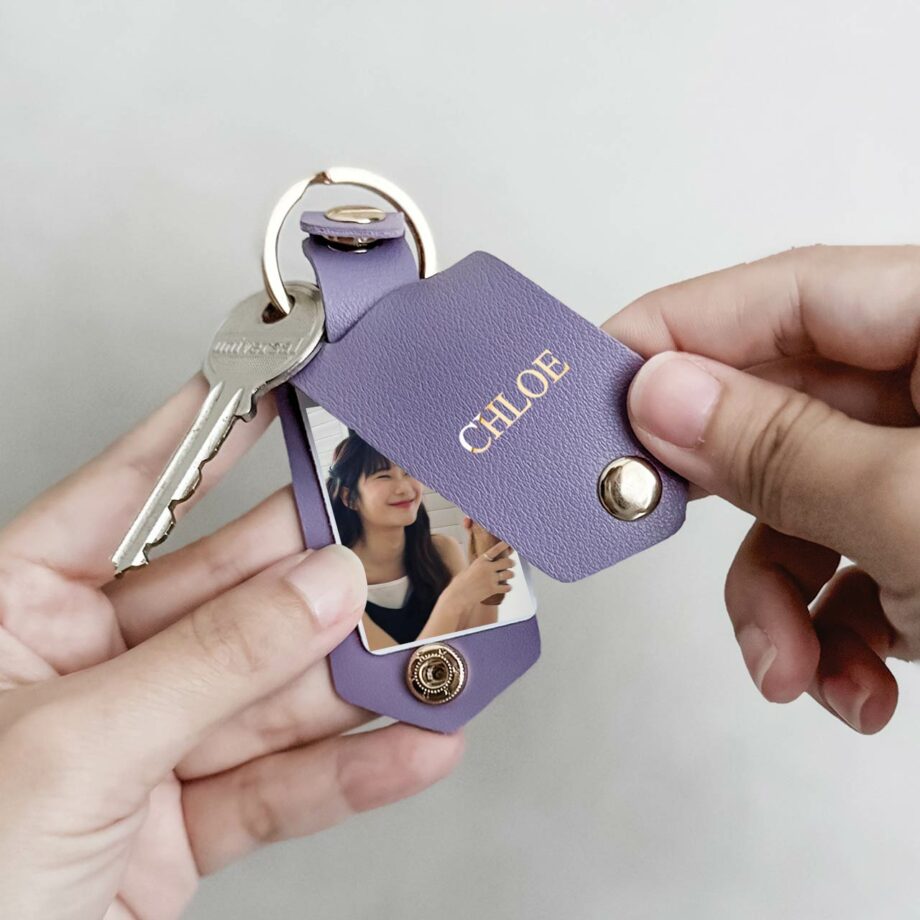 Customised Gift] Personalised Photo Leather Keychain with Photo