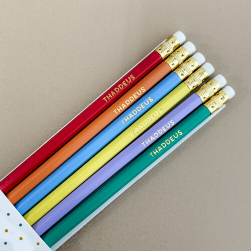 HB custom name colorful rainbow pencils set