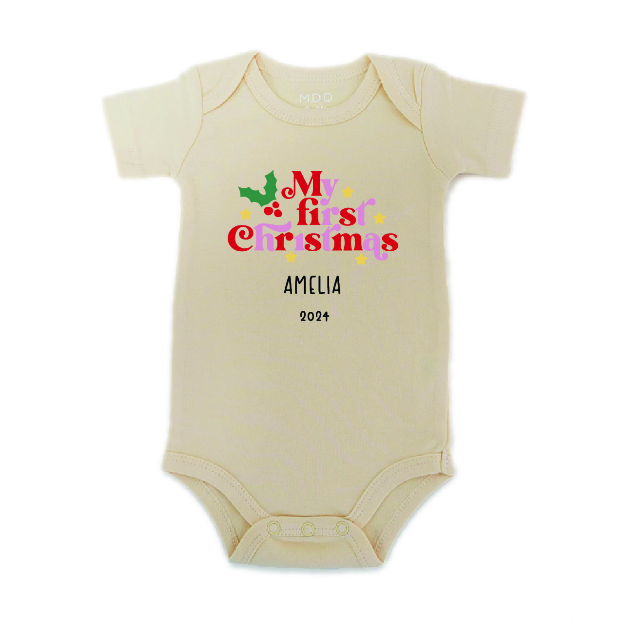 Bodysuit My 1st Christmas Babygrow Custom Name] Christmas Baby
