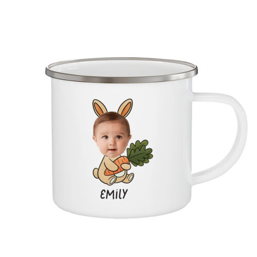 DIY Your face bunny enamel mug