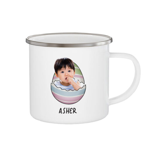 DIY Your face easter egg enamel mug
