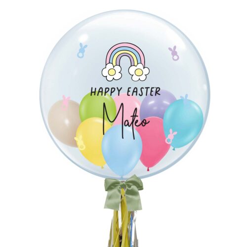 Easter Custom Name Bubble Balloon Happy Easter Design