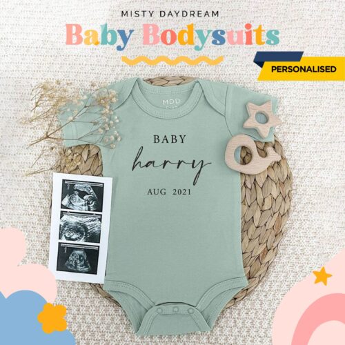 [Customised Gift] Personalised Name Unisex Baby Cloth Bodysuit