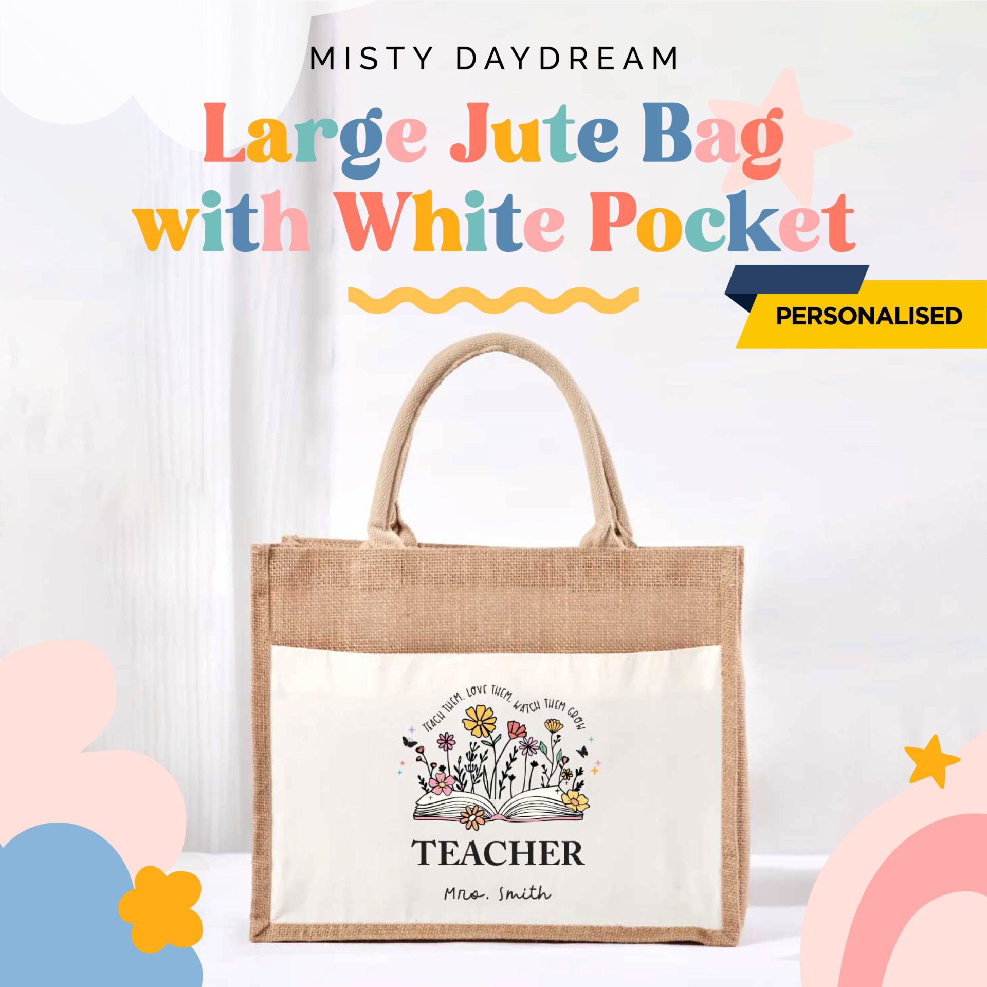 Teachers Day Best Tote Bags For Teachers Jute Bag Customised Gift