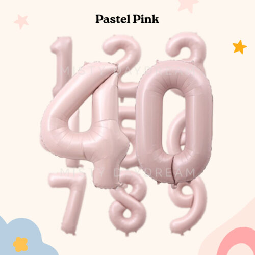 [40 Inch Number Foil Helium Balloons] - Pastel Pink Giant Mylar Number Foil Helium Balloon