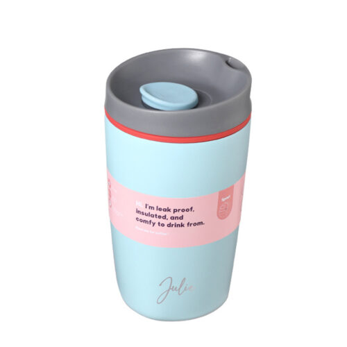 [Custom Engraved] Insulated Stainless Steel SmoothSip Coffee Tumbler - Light Blue