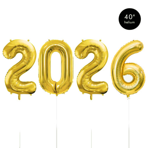 2026 Happy New Year 40 inch Giant Foil Helium Inflated Balloons - GOLD