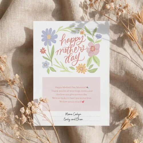 Mother Gift Card - happy mother's day calligraphy design