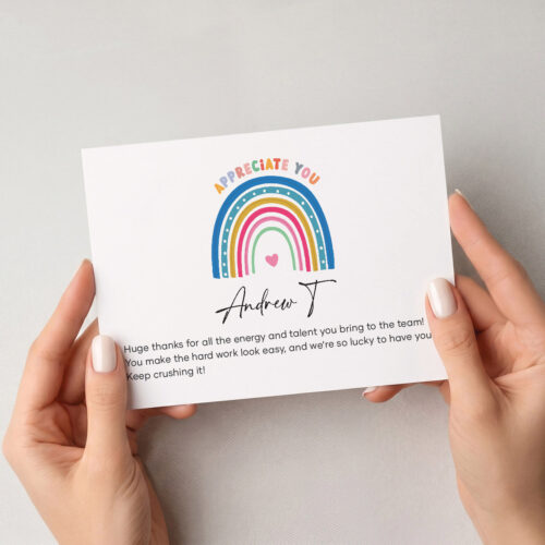 Thank you rainbow card, Corporate Appreciation Card, Staff Appreciation Card, Employee Appreciation Card, Employee Business Appreciation Card,