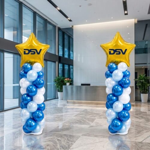 [Balloon Column] - Star Foil with customised, 9 Layered Balloon Column