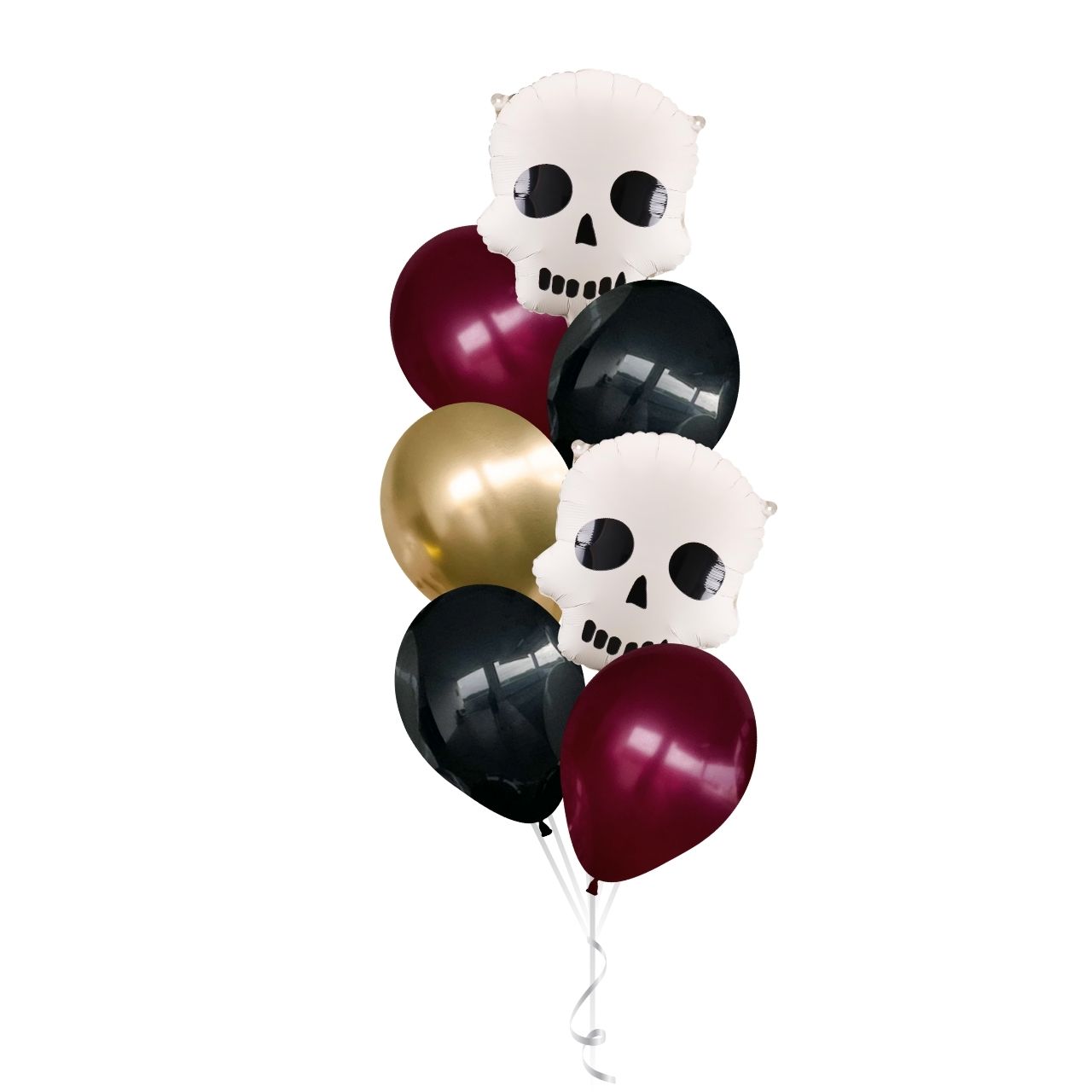 Halloween Skull Balloons Bouquet (7-piece)