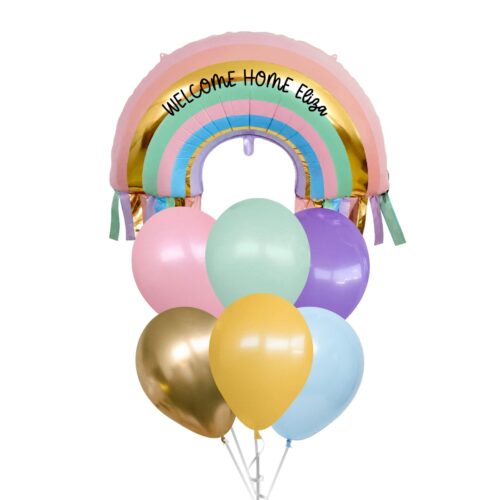 Rainbow Helium Balloons Bouquet (7 pcs set)