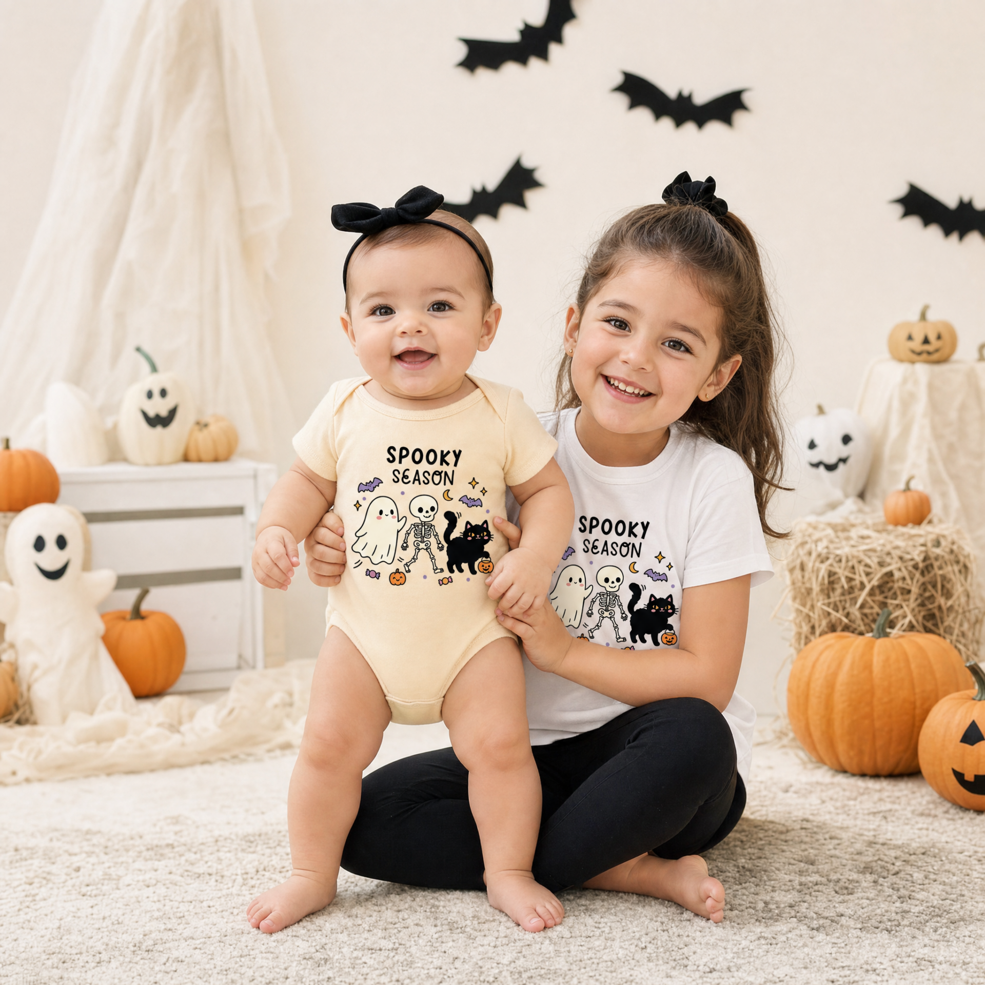 Personalised Kids Halloween T-Shirt & Baby Romper – Spooky Season Design