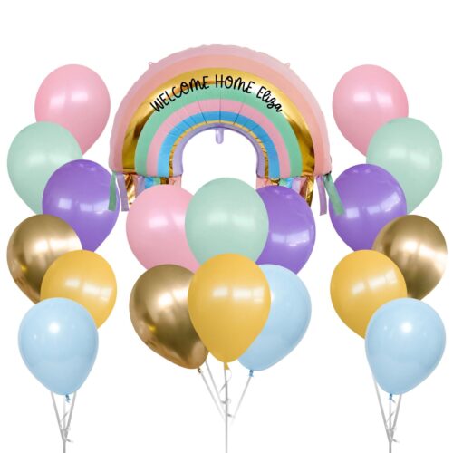 Rainbow Helium Balloons Bouquet (19 pcs set)
