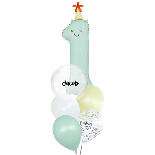 Colourful Cute Number 1 with Hats Birthday Balloons Bouquet (5-pc)