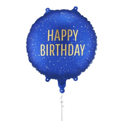 Blue & Gold Happy Birthday Foil Balloon – 18 Inches
