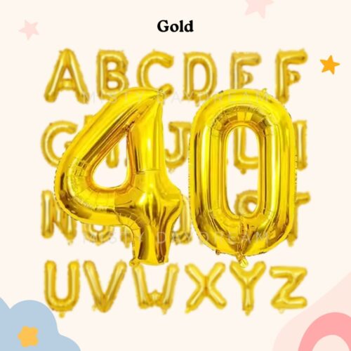 40inch Gold alphabet letter foil balloons