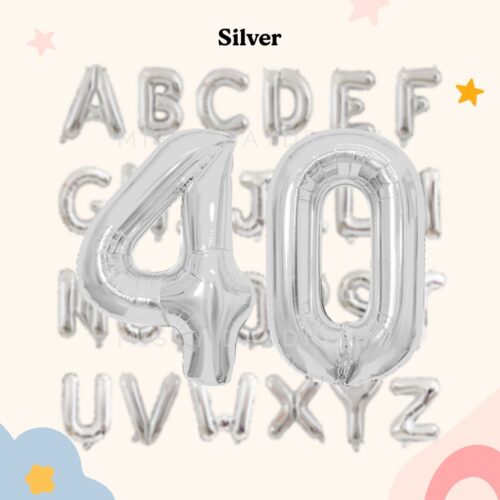 40inch Silver alphabet letter foil balloons